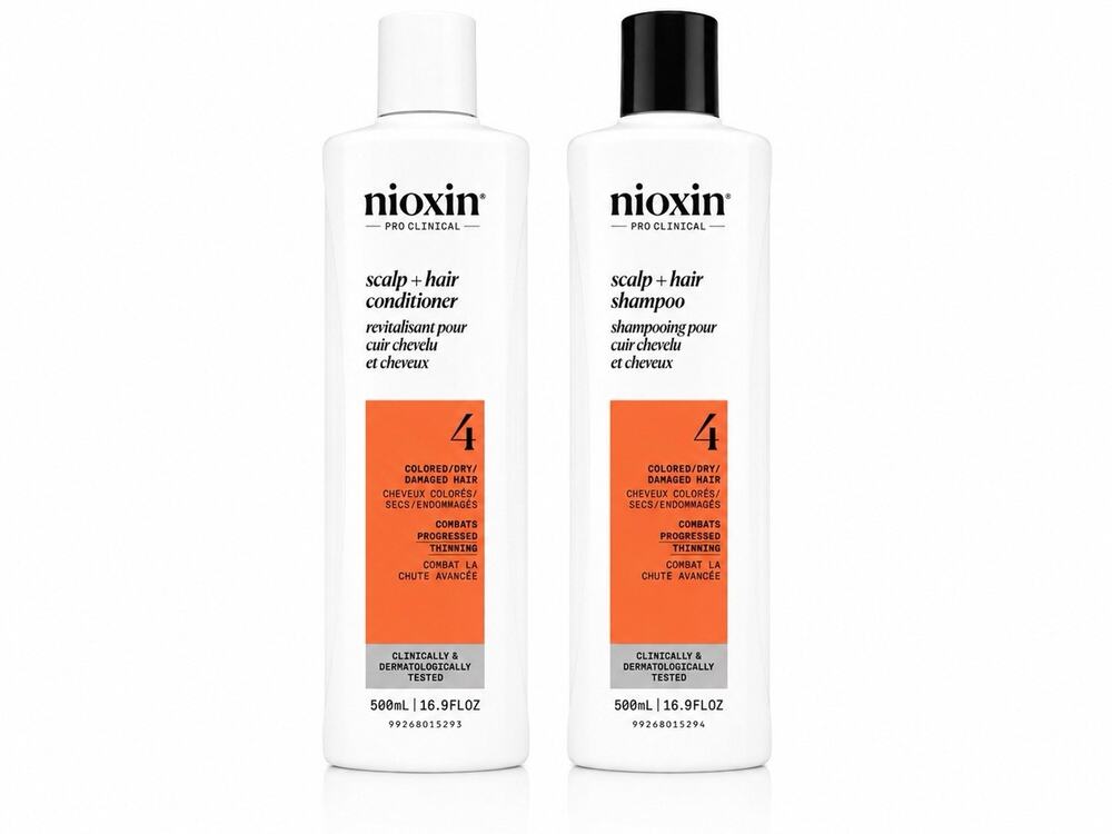Nioxin System 4 Shampoo & Conditioner Set Colored Dry Damaged Hair 16.9oz